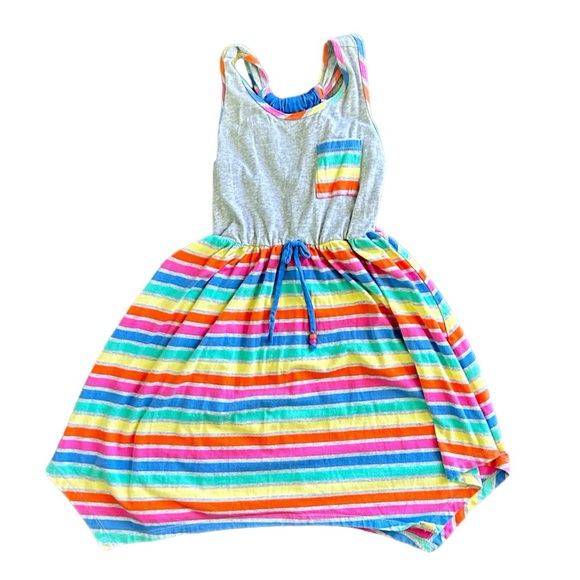 Jona Michelle Girls Stripe Rainbow Dress in Size 6 - Picture 1 of 6